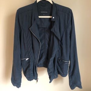 Calvin Klein drapey moto jacket